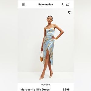 Reformation Marguerite Silk Dress, Size:6. Never worn, perfect condition!